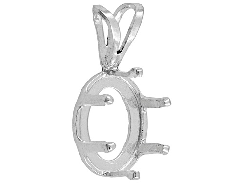 Photo of Gemtite Nostalgia™ 9x7mm Oval 6-Prong Open Back  Sterling Silver Pendant Casting
