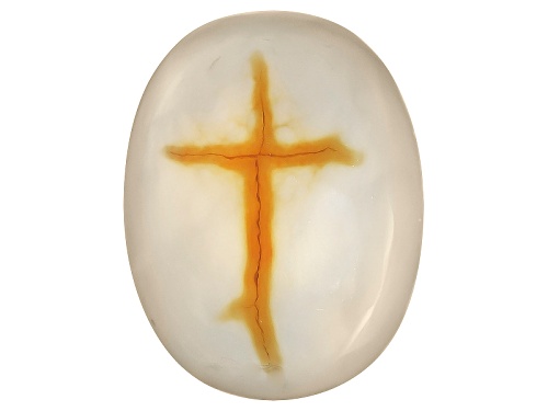 Indonesian Chalcedony With Cross Medium Mm Varies Oval Cabochon