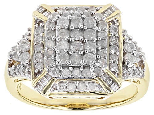 1.00ctw Round White Diamond 10k Yellow Gold Ring - Size 7
