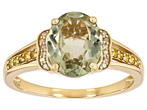 2.40ct Diaspore With 0.09ctw Yellow And 0.04ctw White Diamond 10k Yellow Gold Ring - Size 7
