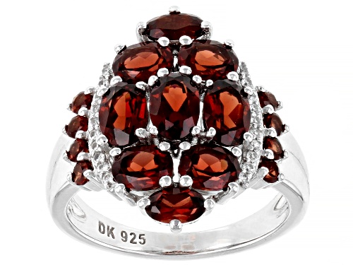 Photo of 4.13ctw Mixed Shapes Vermelho Garnet(TM) With 0.15ctw Round White Zircon Rhodium Over Silver Ring - Size 7