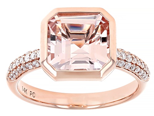 2.50ct Cor De Rosa™ Morganite With 0.20ctw White Diamond 14k Rose Gold Ring - Size 8
