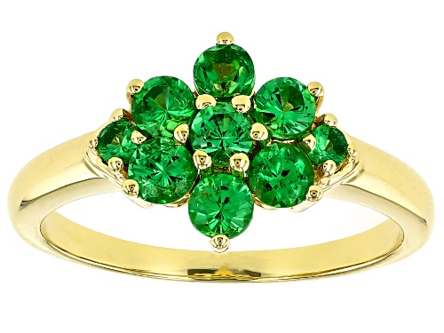 0.99ctw Round Tsavorite 10k Yellow Gold Ring - Size 10