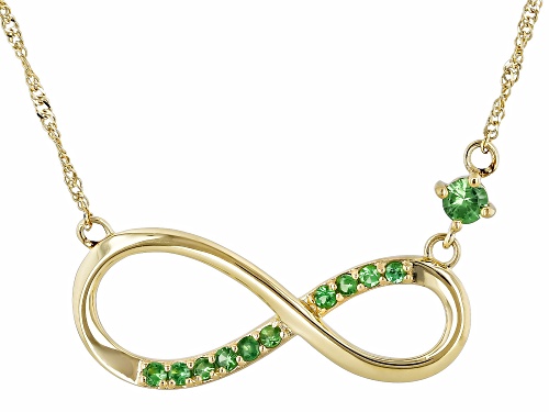 0.31ctw Tsavorite 10k Yellow Gold Necklace - Size 18