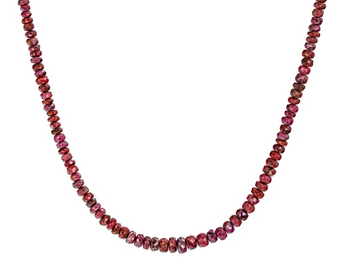 Ruby 14k Yellow Gold Beaded 18" Necklace - Size 18