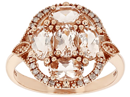 1.49ctw Morganite With 0.09ctw White Diamond 10k Rose Gold Ring - Size 11