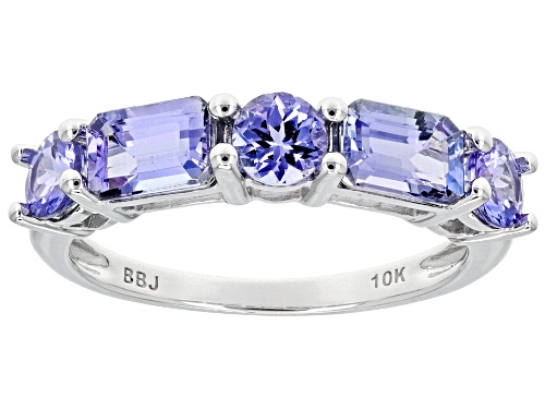 1.67ctw Tanzanite Rhodium Over 10k White Gold Ring - Size 7