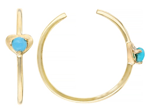 2.5mm Sleeping Beauty Turquoise 10k Yellow Gold Cuff Earrings