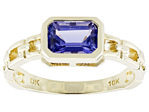 0.85ct Tanzanite 10k Yellow Gold Ring - Size 8