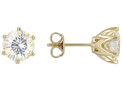 4.84ctw Strontium Titanate 10k Yellow Gold Earrings