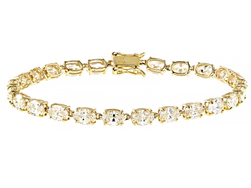 13.06ctw Strontium Titanate 10k Yellow Gold Bracelet - Size 7.25
