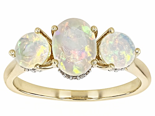 1.18ctw Ethiopian Opal With 0.03ctw White Diamond 10k Yellow Gold Ring - Size 7