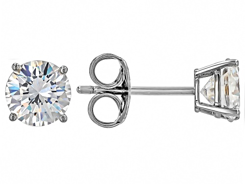 2.26ctw Round Strontium Titanate Rhodium Over 10k White Gold Earrings