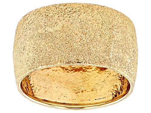 10k Yellow Gold Textured Sun Blast Band Ring - Size 5