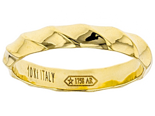 10k Yellow Gold Textured Band Ring - Size 7