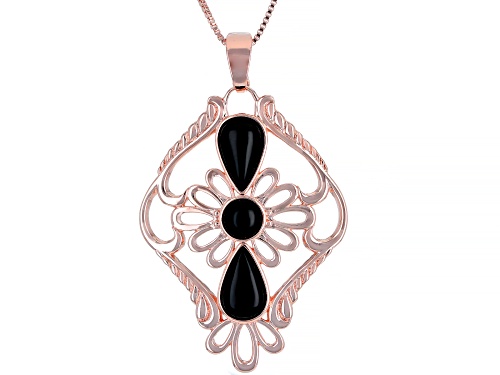 Timna Jewelry Collection™ 7.95ctw Black Onyx Filigree Style Copper Enhancer With 18