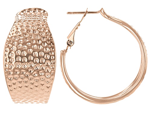 Timna Jewelry Collection™ Copper Textured Design Hoop Earrings