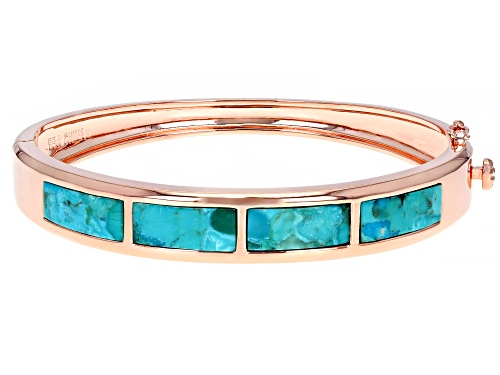 Photo of Timna Jewelry Collection™ Rectangle Turquoise Inlay Copper Cuff Bracelet