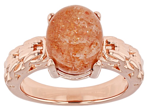 Timna Jewelry Collection ™ Oval Sunstone Copper Ring - Size 9