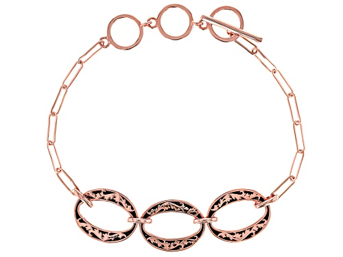Timna Jewelry Collection™ Open Circle Design Copper Toggle Bracelet - Size 8