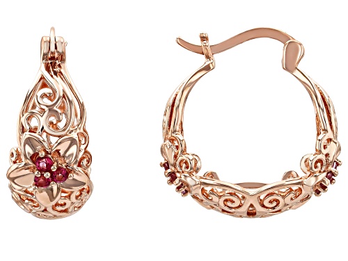 Timna Jewelry Collection™ 0.43ctw Pink Topaz Copper Hoop Earrings