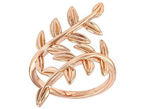 Timna Jewelry Collection™ Copper Crossover Leaf Design Ring. - Size 7