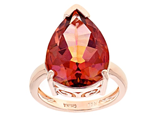 Timna Jewelry Collection™ 8.50ct Pear Shape Whatiwant™ Mystic Quartz® Copper Solitaire Ring - Size 10