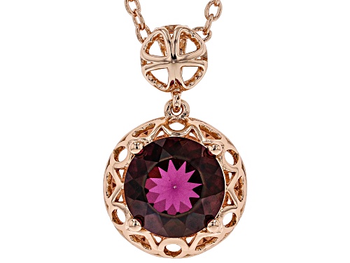 Timna Jewelry Collection™ 5.23ct Round Unchanging™ Quartz Solitaire Copper Pendant With Chain