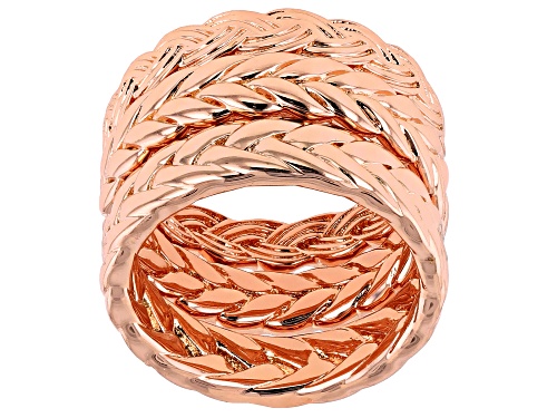 Timna Jewelry Collection™ Textured Copper Stackable Eternity Band Three Ring Set - Size 9