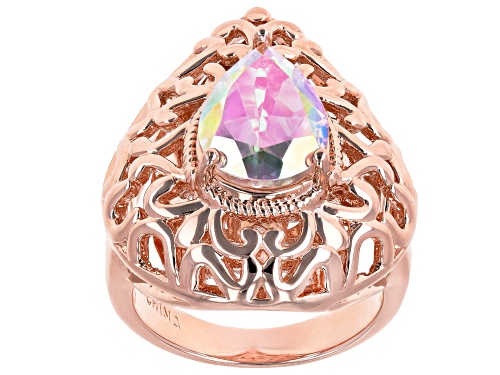 Timna Jewelry Collection™ 3.06ct Pear Shape Zero Jupiter™ Quartz Solitaire Copper Ring - Size 9