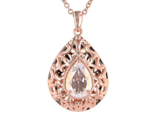 Timna Jewelry Collection™ 3.42ct Pear Shape Zero Jupiter™ Quartz Solitaire Copper Pendant With Chain