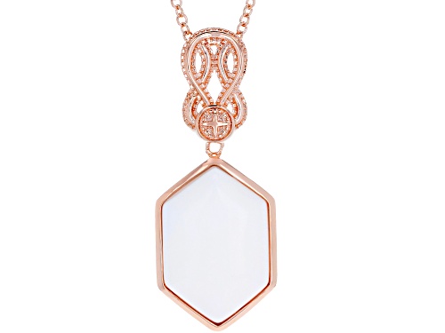 Timna Jewelry Collection™  23x14mm Hexagonal White Onyx Solitaire Copper Pendant with Chain
