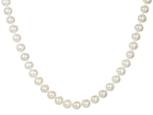 8.5-9.5mm White Cultured Freshwater Pearl 14k Yellow Gold 32 Inch Strand Necklace - Size 32