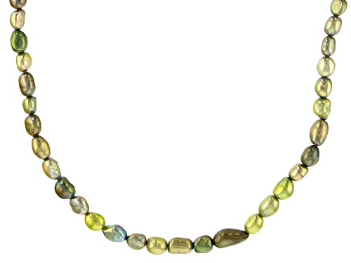 7-8mm Pistachio Green Cultured Freshwater Pearl Endless Strand Necklace - Size 64