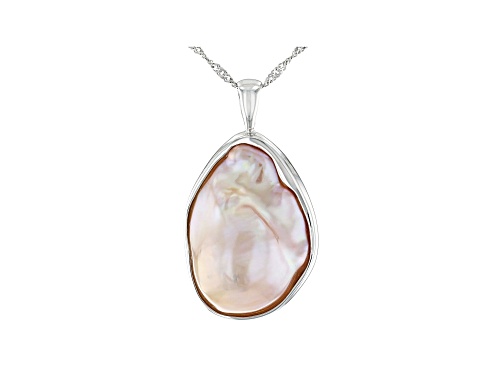 Photo of Genusis™ 20mm Multi-Color Cultured Freshwater Pearl Rhodium Over Sterling Silver Pendant With Chain