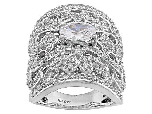 Bella Luce ® 4.40ctw Oval And Round Rhodium Over Sterling Silver Ring - Size 5