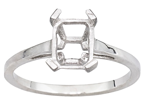 Photo of Gemsavvy Nostalgia™  Sterling Silver 8x6mm Rectangular Octagon 4 Prong Ring Casting
