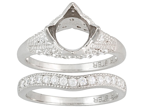 Photo of Gemsavvy Sentiments™Rhodium Over Sterling Silver 8mm Rd W/1. 38ctw Cubic Zirconia Semi Mount Ring - Size 8