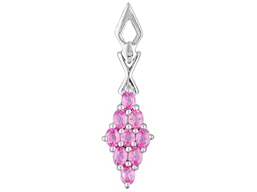 Photo of 1.27ctw Oval Pink Ceylon Sapphire Rhodium Over Sterling Silver Pendant With Chain