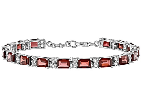 20.16ctw Vermehlo Garnet™ With 2.45ctw White Topaz Rhodium Over Silver Tennis Bracelet - Size 8
