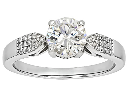 1.77ct Round Strontium Titanate With .18ctw White Zircon Rhodium Over Sterling Silver Ring - Size 6
