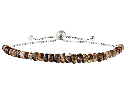 4-6mm Rondelle Andalusite Rhodium Over Sterling Silver Bolo Bracelet