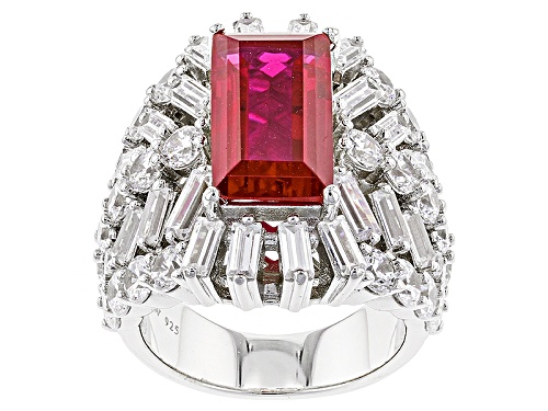 Photo of Charles Winston For Bella Luce® Lab Created Ruby & Diamond Simulant Rhodium Over Silver Ring - Size 5