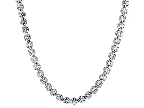 Charles Winston For Bella Luce ® 58.46ctw Rhodium Over Sterling Silver Necklace (34.04ctw Dew) - Size 18