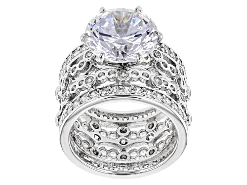 Photo of Charles Winston For Bella Luce® 12.36ctw Diamond Simulant Rhodium Over Sterling Ring (9.06ctw Dew) - Size 12