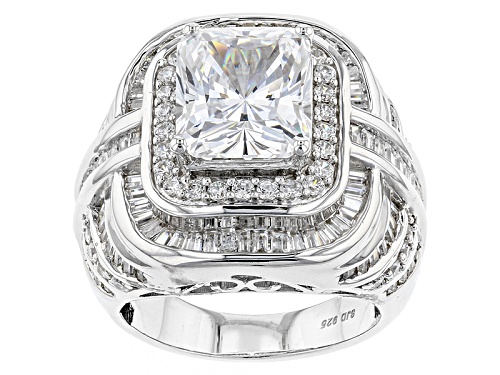 Charles Winston For Bella Luce® 10.85ctw White Diamond Simulant Rhodium Over Sterling Silver Ring - Size 6