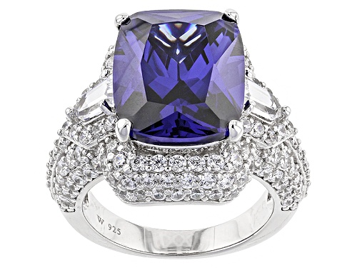 Photo of Charles Winston For Bella Luce ® 19.00ctw Tanzanite & Diamond Simulants Rhodium Over Silver Ring - Size 5