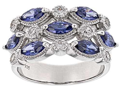 Charles Winston For Bella Luce ® Tanzanite & Diamond Simulants Rhodium Over Silver Ring - Size 5