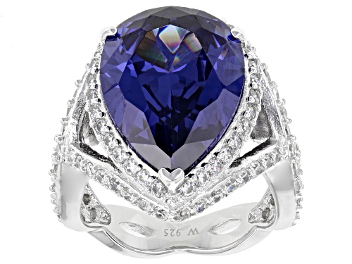 Photo of Charles Winston For Bella Luce®17.82CTW Tanzanite & White Diamond Simulants Rhodium Over Silver Ring - Size 5