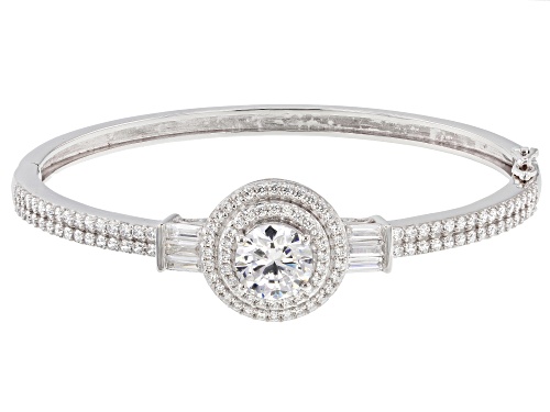 Charles Winston for Bella Luce ® 11.06CTW White Diamond Simulant Rhodium Over Silver Bracelet - Size 7.5